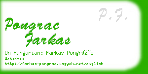pongrac farkas business card
